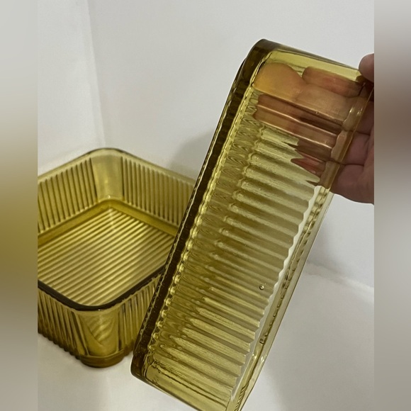 Vintage Amber Federal Glass Refrigerator Dishes - Picture 4 of 9